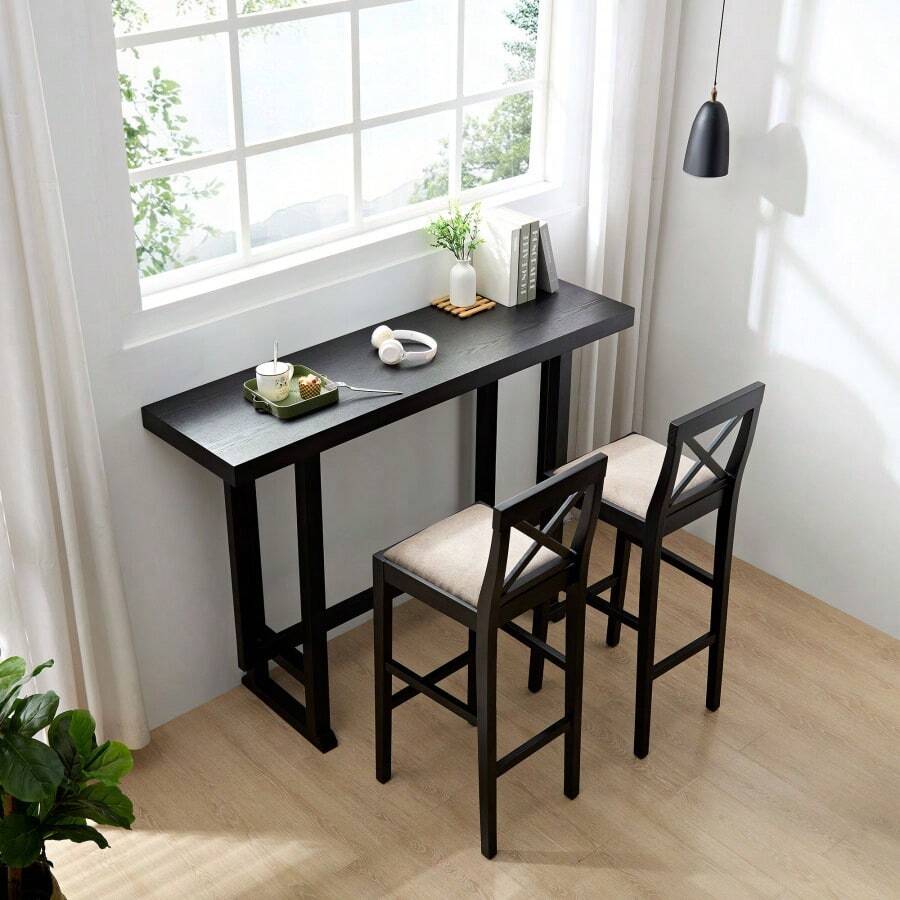 Bar Chair Counter Height Stool With Backrest, Padded Seat And Footrest