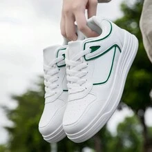 Nuevos tenis blancos casuales cómodos y ligeros para mujer, versátiles y de moda - Blanco - Ver 7