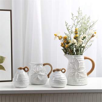 Vaso da latte a pois in stile vintage, oggetto decorativo in stile semplice per il soggiorno, adatto per la casa in stile fattoria
