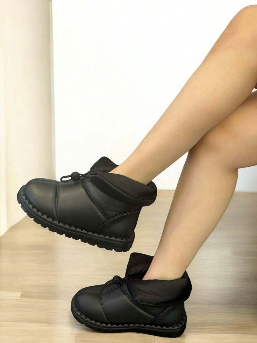 RevReaL Women's Ankle Snow Boots - Warm, Non-Slip, And Lightweight Winter Footwear - Black - View 1