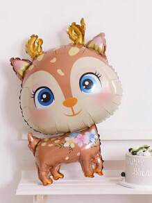 1pc Cartoon Deer Designed Aluminum Foil Balloon - Pink - View 4