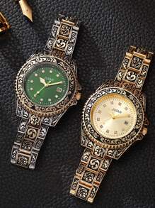 Modische Herrenuhr aus Edelstahl mit Quarzwerk, Geschenkuhr für Feiertage, Ostern, Vatertag, Feiertage