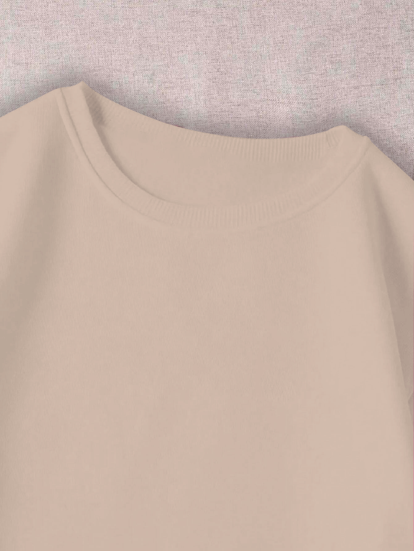 Unisex Casual Round Neck Cotton Sweatshirt With Heart Print, Various Colors - Beige - View 2