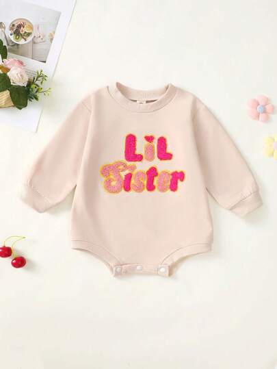 Baby Girl "Lil Sister" Embroidered Bodysuit, The Perfect Gift