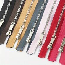 5pcs #5 Metal Smooth Zippers, 40cm/15.74in, 50cm/19.68in, 60cm/23.62in, 70cm/27.55in, 80cm/31.49in, Silver Teeth, For Jackets, Denim Coats