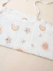 1pc Waterproof Crib Diaper & Bottle Storage Hanging Bag, Rainbow Printed Love Valentine