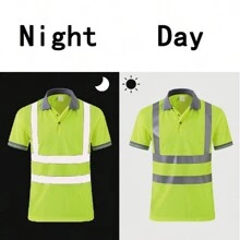 反光建筑反光Polo衫，环卫工人速干T恤