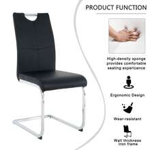 Sumdeal 63" Glass Dining Table With 4 Modern Chairs,Sumdeal 63" Glass Dining Table With 6 Modern Chairs, Golden/Silver - 白桌4黑椅銀腳 - 查看 7