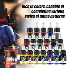 DQFART UINK 18 Colors Tattoo Ink Set 20ML/0.65OZ Large Bottle Tattoo Cartridge Ink Tattoo Ink Combination Pack Suitable For Various Tattoo Styles And Patterns - 18色套裝 - 查看 4