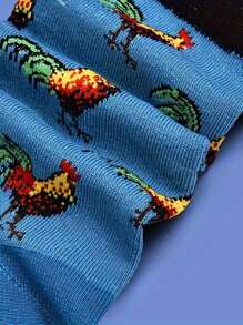1 Pair Of Fun Cartoon Character Crew Socks - Soft Breathable  Blend Fabric, Comfy Casual Design, Novelty Pattern For Men Outdoor Wear All Seasons