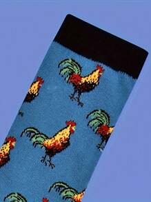 1 Pair Of Fun Cartoon Character Crew Socks - Soft Breathable  Blend Fabric, Comfy Casual Design, Novelty Pattern For Men Outdoor Wear All Seasons