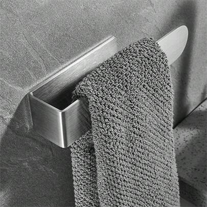 1个不锈钢壁挂式毛巾架，自粘式浴室毛巾杆，现代浴室毛巾架，浴室配件