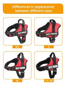 1件紅色防爆發亮條寵物背心帶,適合小型/中型/大型品種,適合戶外散步和訓練 - 紅色 - 查看 8