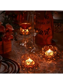 20 Pcs Tea Light Candle Holders Votive Candle Holders Crystal Tealight Holder Bowl Candle Stands Decorative Jewel Candle Centerpiece For Wedding Party Home Table Decor,Halloween And Decorations - Two colors - View 5