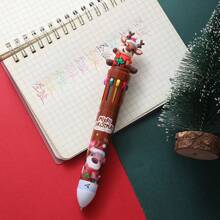Christmas Decoration 1pc 10-Color Christmas Ballpoint Pen, Creative Multi-Color Ball Pen Christmas Gift Stationery Bullet Journal Pen - Multicolor - View 14