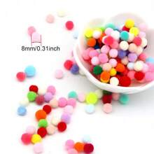 230 quả cầu bông hỗn hợp 8mm, mềm mại, bông xù, hình macaron, bông xù Giáng sinh, nhiều màu sắc, hiệu ứng chuyển màu, đồ trang trí thủ công DIY - Quả cầu lông 8mm - Xem 3