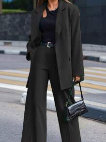 FD1114 Spring Women's Two Pieces Set Long Sleeve Coat &Office Business Pants