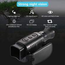 Night Vision Goggles,1080p Digital Night Vision Monocular For Dark,Travel Infrar Ed Monoculars Save Photos & Videos,Monocular For Hunting,Camping,Travel - Black - View 7