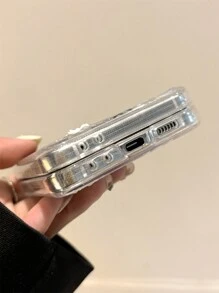 时尚闪亮蝴蝶结透明软手机壳适用于三星 Galaxy Z Flip 6 5 4 3 豪华保险杠后盖防水防震防摔防刮 - 白色 - 查看 7