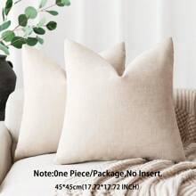 Luxurious Soft Bohemian Style Snowy White Linen Pillow Case Without Filling, 1pc. This Exquisitely Soft Textured Cushion Cover Is Suitable For Sofas, Beds, Cars, Chairs, Window Seats, Loveseats, Living Rooms, Bedrooms, Floors, Benches, Offices, Coffee Shops, Etc. It Can Also Be Used As A Gift. - Light Beige - View 25