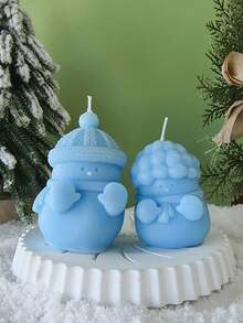 1pc Người tuyết Giáng sinh Nướng Lửa Nến Thơm Đạo cụ Chụp Đồ trang trí Sáng tạo Quà tặng Ngày lễ - Nhiều màu - Xem 3