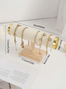 TONVIC 1件/2件裝 木製手鍊架 珠寶手鍊髮箍手錶項鍊展示收納架 時尚女款檯面收納架 - 均碼 - 查看 3