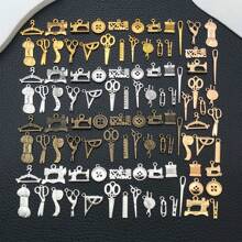20/100 Stücke gemischter Großeinkauf von Nähwerkzeugserie, sortierter Charm Lineal Schere Nähwerkzeug Metall Vintage Anhänger für DIY Ohrringe Halsketten Schlüsselanhänger Schmuckherstellung Handwerks-Accessoires