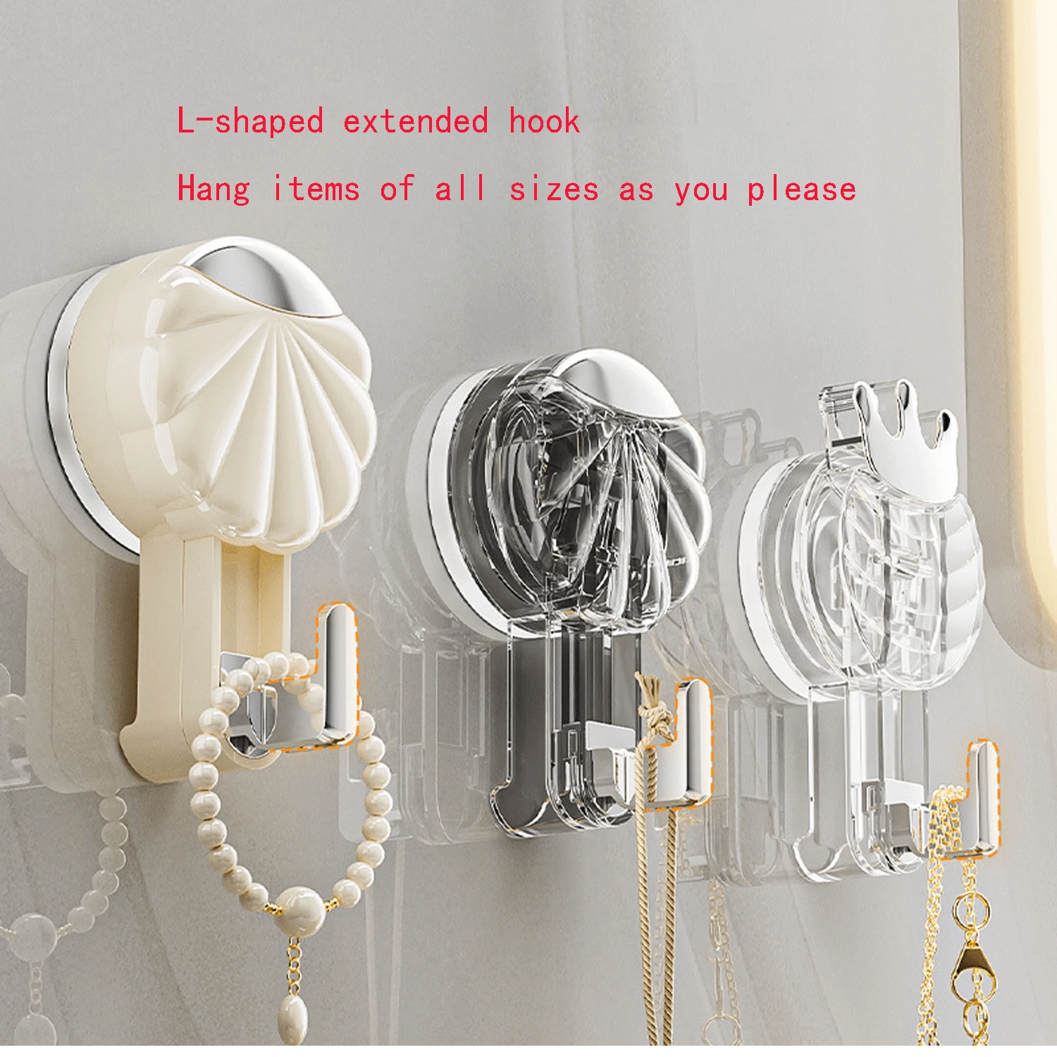 Lightweight Vacuum Suction Wall Hooks For Bathroom Kitchen, No Drill