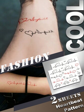 Black Temporary Tattoos, Musical Notes, Treble And Bass Clefs And Staff Pattern , Small Parts Finger Wrist Tattoos Stickers , Lasting 2 ~5 Days Waterproof Realistic Tattoo Stickers For Adults