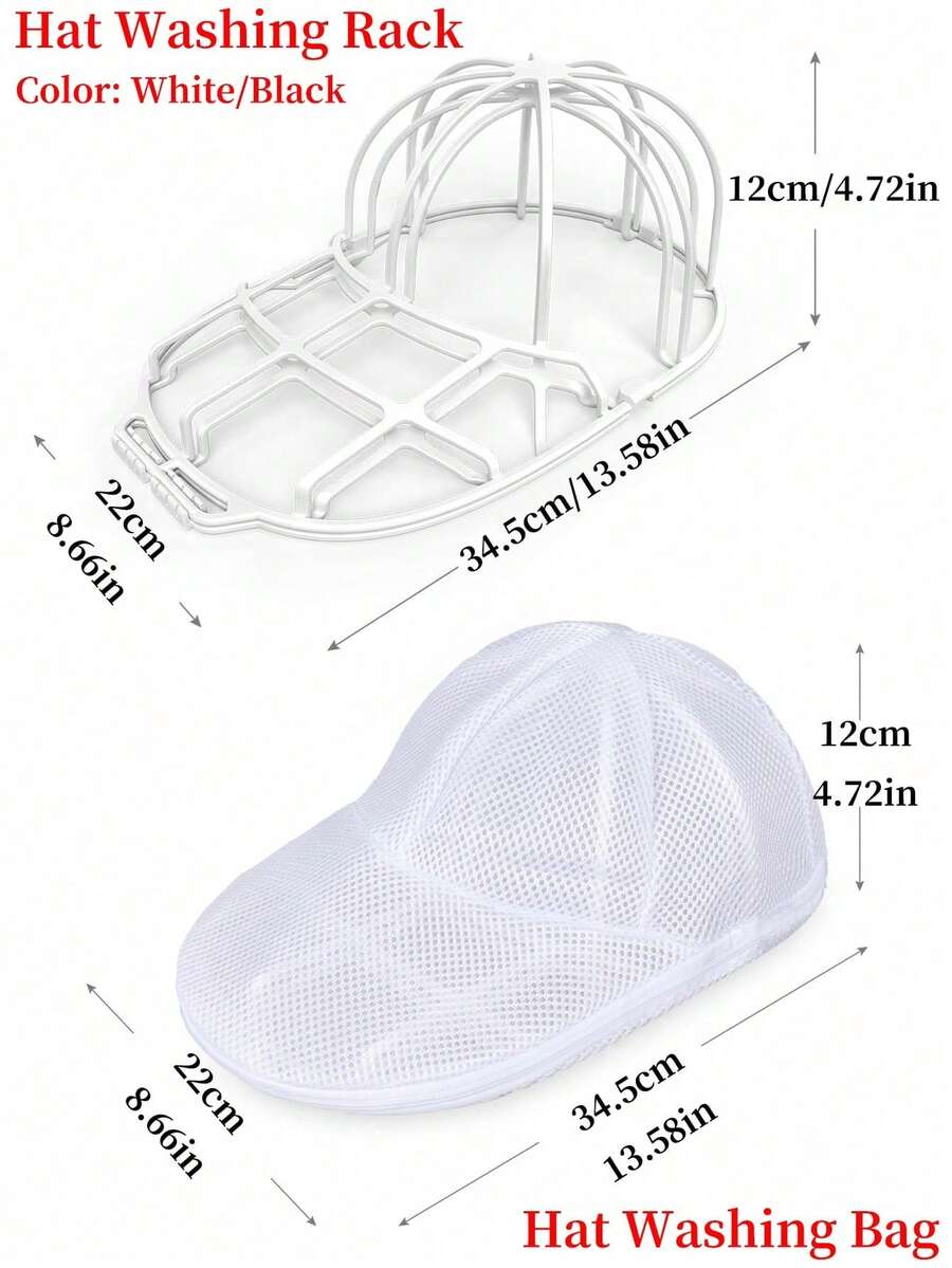 Hat Washer Cage With Mesh Bag For Washing Machine, Cap Cleaner Support Frame For Baseball Caps