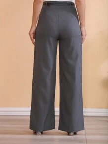 Women Pants - 深灰色 - 查看 2