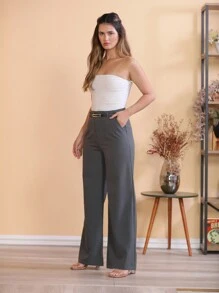Women Pants - 深灰色 - 查看 5