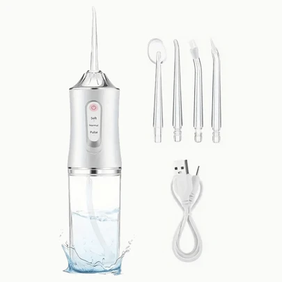 4 In 1 Water Flosser For Teeth, Cordless Oral Irrigator With Mode 3 Jet Tips,800mAh, For Home Travel, For Men And Women Daily Teeth Care, Ideal For Gift Father's Day Gift Father's Day Gift