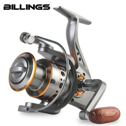 BILLINGS Spinning Reel,Spinning Fishing Reel For Freshwater Saltwater,26LB Max Drag,5.2:1 Gear Ratio,1000-7000 Series With Metal Fold Rocker&Aluminum Spool