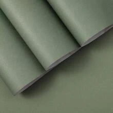 1卷哑光绿色剥离粘贴壁纸加厚自粘鼠尾草绿色接触纸防水可移除乙烯基鼠尾草绿色壁纸纹理用于架子衬垫橱柜卧室，翻新贴纸剥离墙板，墙纸，壁纸，春季装饰物品刷新您的家，拉玛装饰贴纸礼物生日毕业 - 軍綠色 - 查看 11