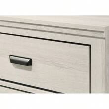 Contemporary 2-Drawer Nightstand End Table Beige White Finish Two Storage Drawers Bedroom Furniture