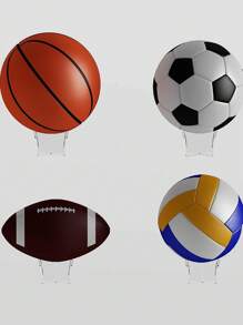 1pc Acrylic Basketball, Football, Volleyball Display Stand Holder - Multicolor - View 2