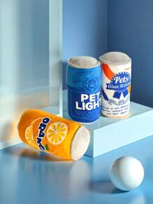 1 juguete de peluche con forma de botella de bebida de material de poliéster, juguete para perro, juguete interactivo para morder, juguete para lanzar para perro, juguete para morder audible para perro