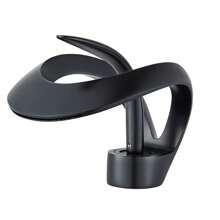 Modern Bathroom Basin Sink Faucet Waterfall Single Handle Single Hole Vanity Mixer Tap - Black - View 1