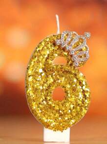 1pc Numeric Candle, Gold Glitter, Suitable For Birthday Party Scene, Kitchen, Living Room, Office, Birthday Party Gift, Gold Crown,Room Decor,Gifts - Multicolor - View 17