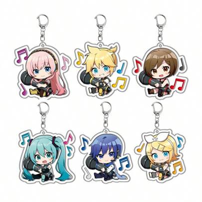 1 Stück Acryl Schlüsselanhänger, Anime Charakter Anhänger, Handyschlaufe, Autoschlüsselanhänger, Rucksackdekoration, süßer Taschenanhänger Kfz-Zubehör Schulbriefe Goth Y2k