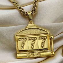 Chain Necklace Chain Cord Frieze Ancient Coin Large 18K Gold Pendant Jesus Owner Of The Place Does Not Darken - KIT-5 - View 2