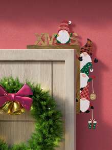 1pc Festive Christmas Door Frame Decor - Whimsical Snowman, Santa & Tree Design,Perfect For Holiday Home Decoration, Window & Wall Accents, Suitable For Home Office, Indoor Use, DIY Crafts, Home Decor, Offices Decor, Theme Party Decor, Christmas Decor