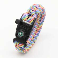 Stylish & Durable Handcrafted Paracord Bracelet - Versatile Outdoor Emergency Survival Gear - Multicolor - View 12