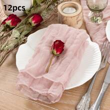 6/12/18/24/30 Pieces Purple Gauze Cheese Cloth Napkins, Multi-Color Optional Cheese Cloth Napkins Bali Cheese Cloth Napkins, Rustic Bohemian Lavender Napkins, Lavender Napkins For Family Dinners, Restaurants, Wedding Receptions, Dinners, Holiday Parties, Table Decorations
