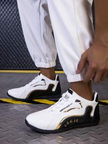 Men's Leather Water Resistant Non-Slip High-End Travel Shoes, Versatile Sports Casual Sneakers For Spring/Autumn