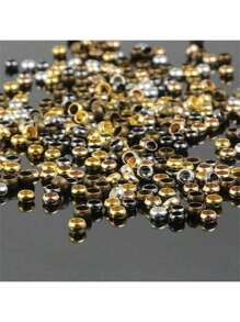 200/400/600入組2.5mm壓縮珠罩,帶扁平端,圓形分隔珠,金屬珠寶製作diy手工工具材料