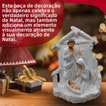 Nativity Scene Christmas Christmas Details Resin Figure Jesus Family - 白色 - 查看 3