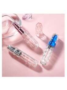 1/4 件 5ML 便携式透明旅行香水瓶可再填充，旅行装空喷雾瓶香水雾化器钻石设计迷你香水雾化器瓶喷雾瓶和旅行迷你香水补充装和旅行装喷雾瓶 - 彩色 - 查看 5