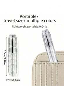 1/4 件 5ML 便携式透明旅行香水瓶可再填充，旅行装空喷雾瓶香水雾化器钻石设计迷你香水雾化器瓶喷雾瓶和旅行迷你香水补充装和旅行装喷雾瓶 - 彩色 - 查看 3